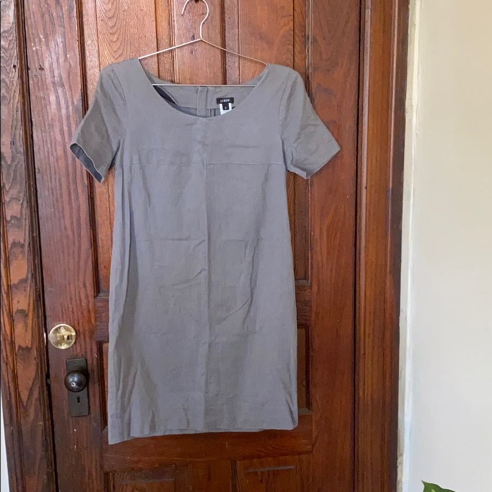 J Crew Grey Chambray Brass Zipper Mini